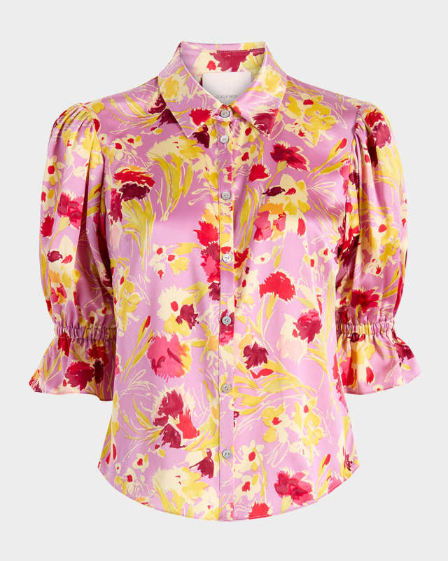 Fiona Floral Puff-Sleeve Top